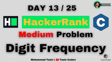 Digit Frequency | HackerRank | Tasin Coder | #hackerrank #day13