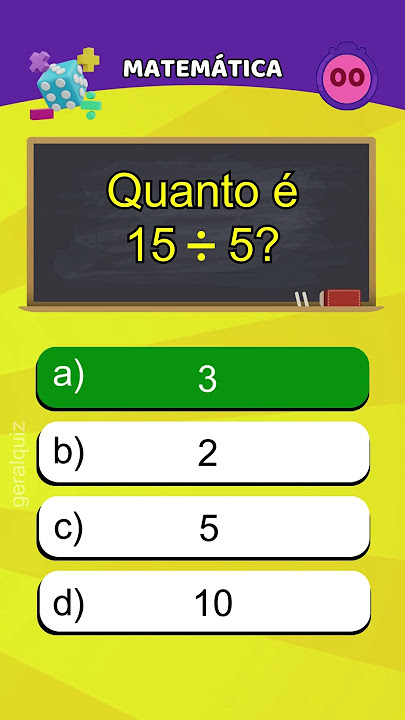 QUIZ DE MATEMÁTICA #quizz #quizchallenge #matematica #matematicas # matemáticabásica 