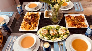 Table 1 pour invités //DZ//طاولة للضيوف رقم 1: حريرة وهرانية, دجاج محمر, بطاطا و... مع كل التفاصيل