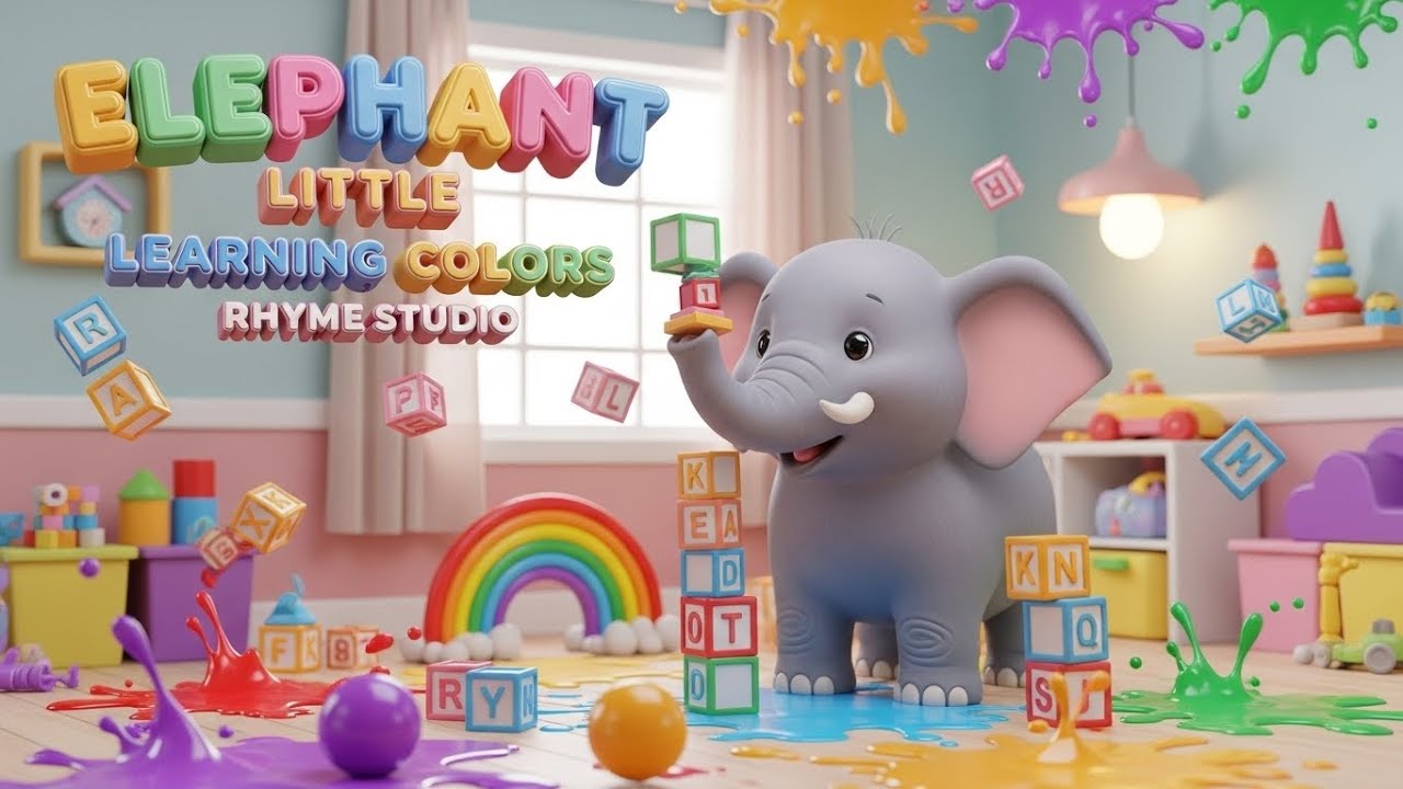 Elephant Little Learning Colors 🐘🌈🎵 | Fun Colors Song for Kids & Toddlers 👶✨