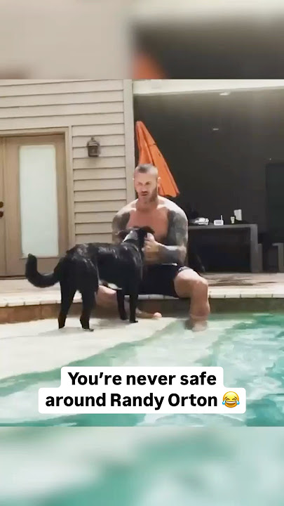 Randy Orton RKO’d his son into the pool! 🐍 #WWE #RandyOrton #Shorts
