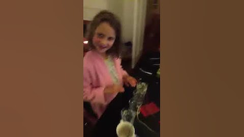 Anastasia plays water glasses piano with Makey Makey