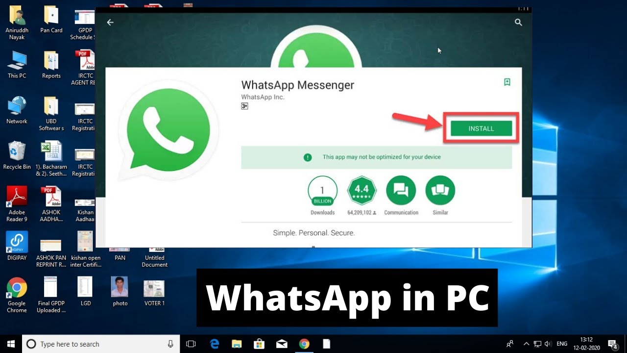 download whatsapp on pc