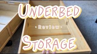 Bamboo Under Bed Storage Containers, Rolling Underbed Organizer with Wheels, Sturdy Under the Bed