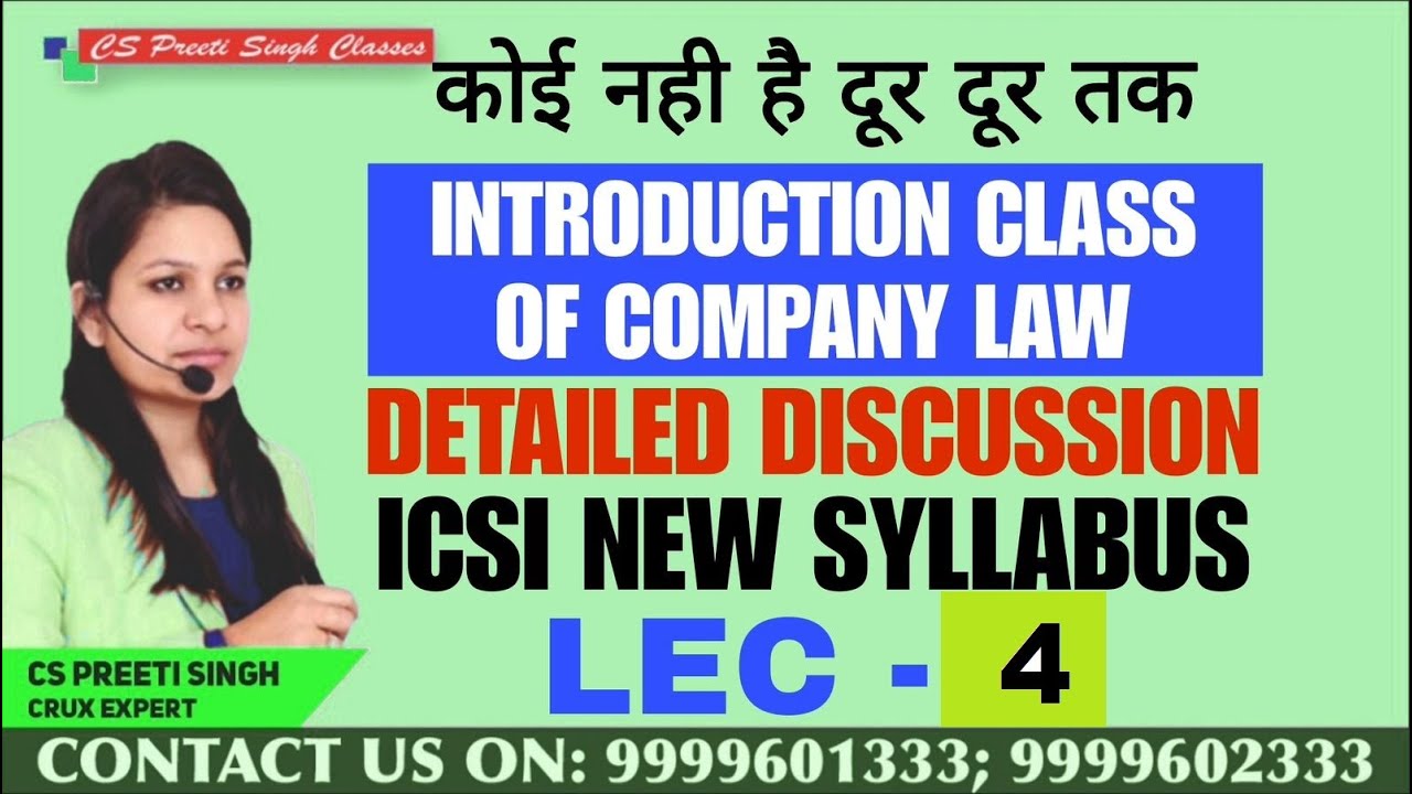 Company law i cs executive i icsi new syllabus i dec 2023 demo lectures