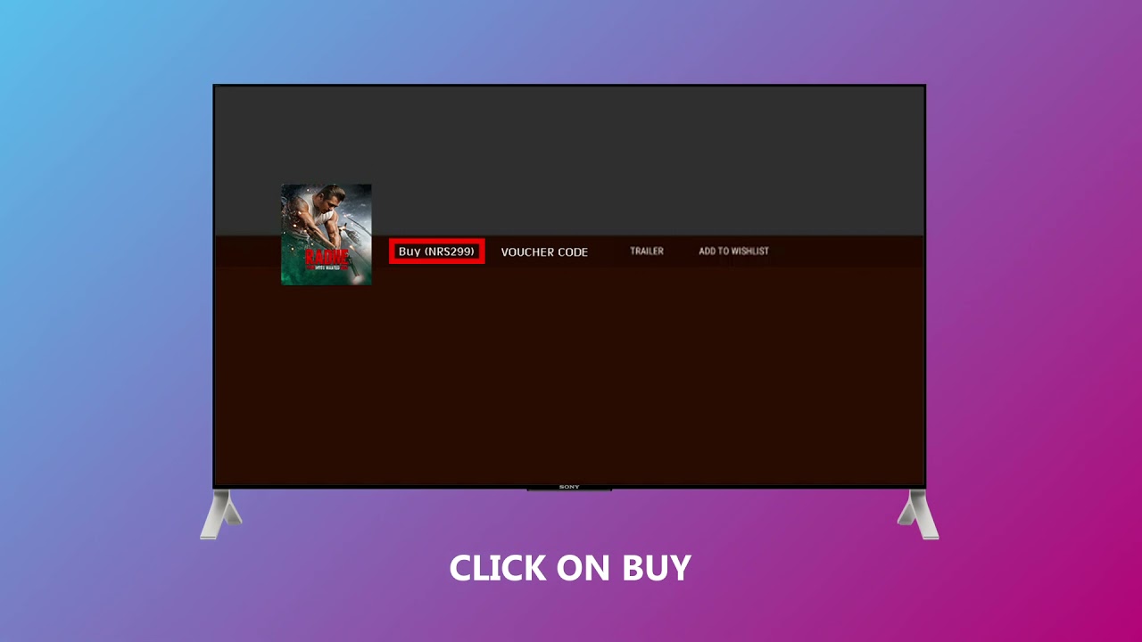 After I top-up my NETTV wallet, how do I purchase “RADHE” movie from NETTV STB (Set-Top-Box)?