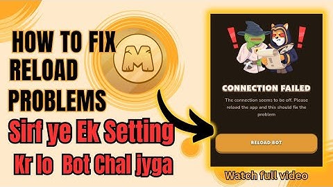 Memefi Coin Reload problem | How to solve Memefi Not Open | Memefi Connection failed problem Fix |