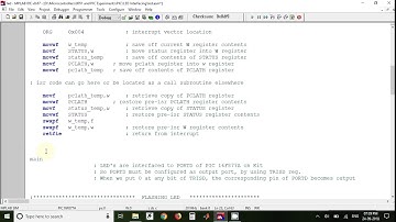 L1 LED Flashing using PIC16F877
