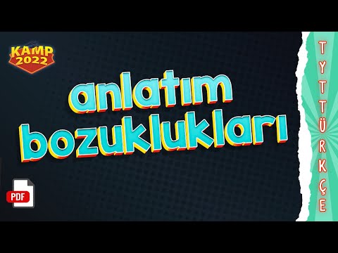 Anlatım Bozuklukları | TYT Türkçe #Kamp2022 #tyt2022TUR12