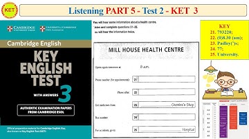 KET 3 Listening Part 5 Test 2 (Transcript + Key)