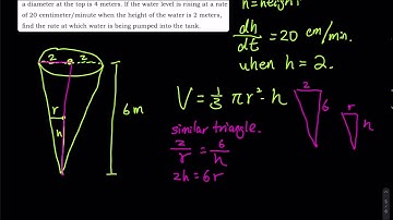 3.9 Part 4 of 5: Related Rates - Leaking Water | Differential Calculus