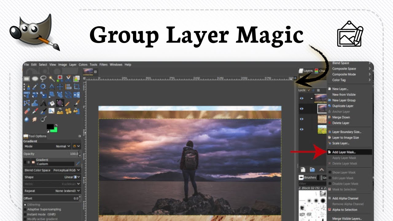 How to add a layer group in GIMP (Fast Organize) - YouTube