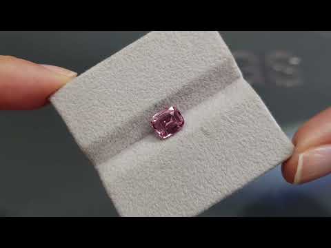 Pink spinel 1.56 carats in cushion cut, Tajikistan Video  № 2