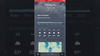 Mixed rain/snow scene for Newport Washington on IOS weather app screenshot 4