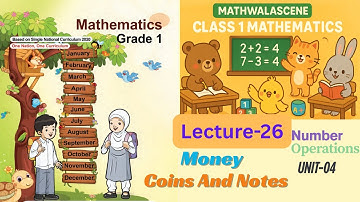 Money | Currency Notes and Coins | Class 1 Maths | Lecture-26 | Unit-4 | Math Wala Scene