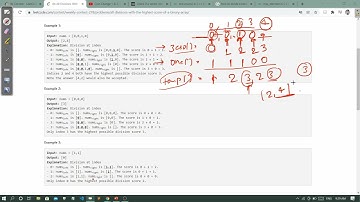 Weekly Contest 278 || 2155. All Divisions With the Highest Score of a Binary Array
