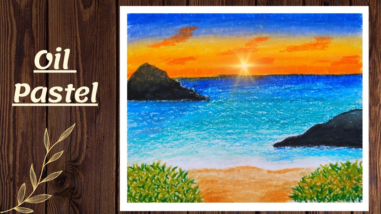 Landscape Painting by Oil Pastel for Beginners | Beautiful Sunset ...