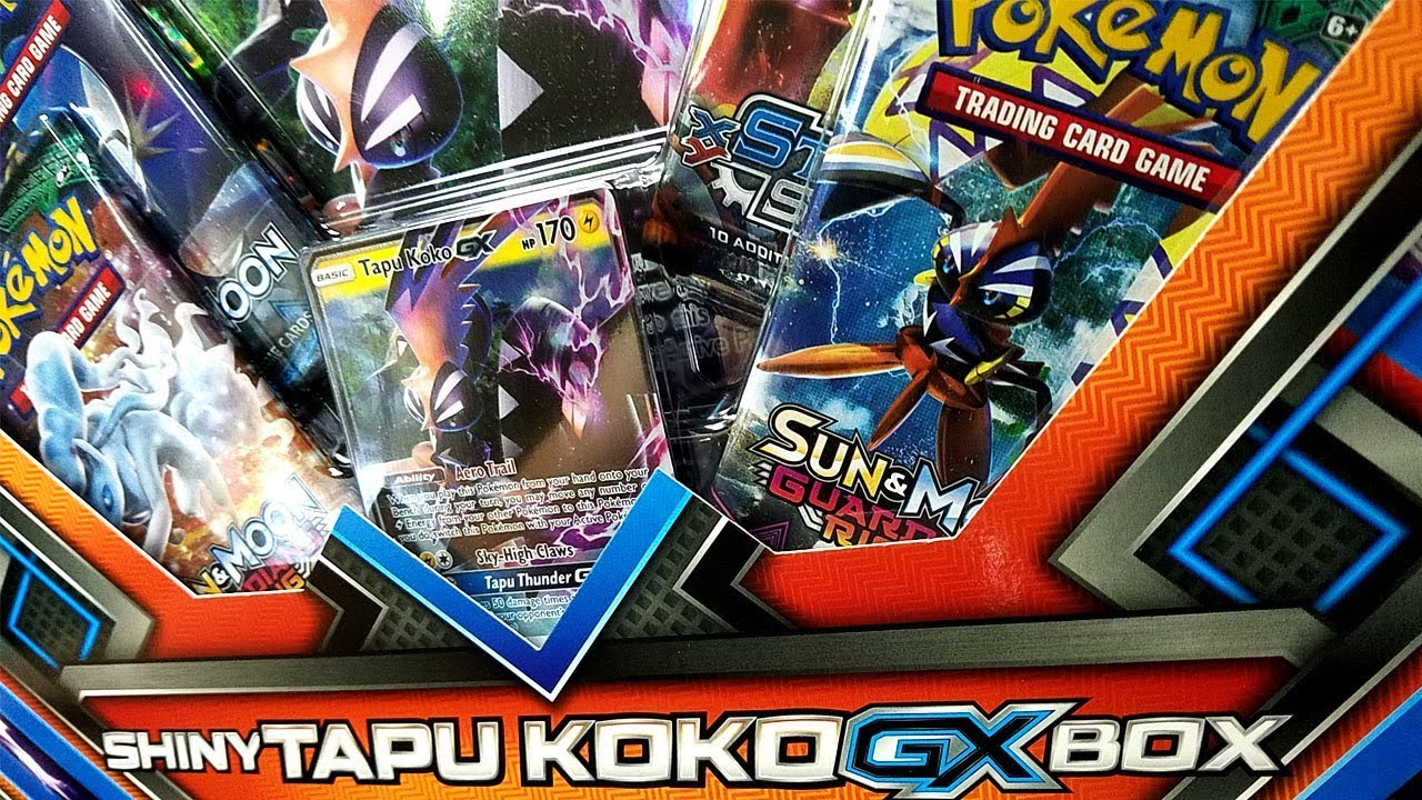 Pokemon: Sword & Shield - Shiny Tapu Koko GX Box [TCG 4 Packs] NEW