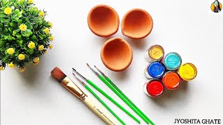 3 Easy Ways To Decorate Plain Diya At Home | DIY Diya Painting Ideas | Diwali Decoration |