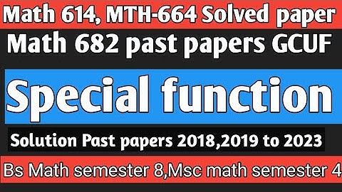 Mcqs+Subjective Solved paper Special function