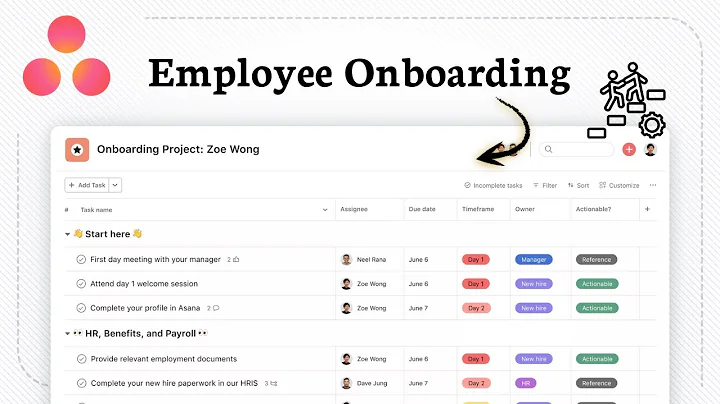 How to make an Employee Onboarding in Asana