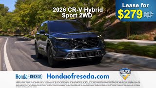 🌿 2026 Honda CR-V Hybrid Sport – Family SUV with Hybrid Efficiency | $279/mo Lease