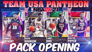 Team USA Pantheon Pack Opening for INVINCIBLE Drob, Larry Bird, Carmelo Anthony! NBA 2K21 Myteam