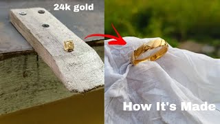 A work of art to make gold rings manually