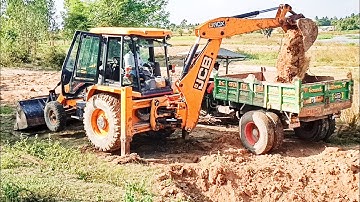 3dx jcb JOHN DEERE 5050D tractor loading jcb working video JCB 3dx village power