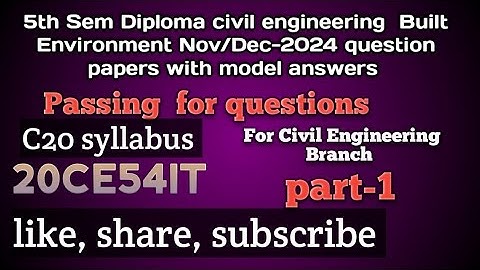 5th sem Diploma Built Environment (20CE54IT)question papers with solution Nov 2024