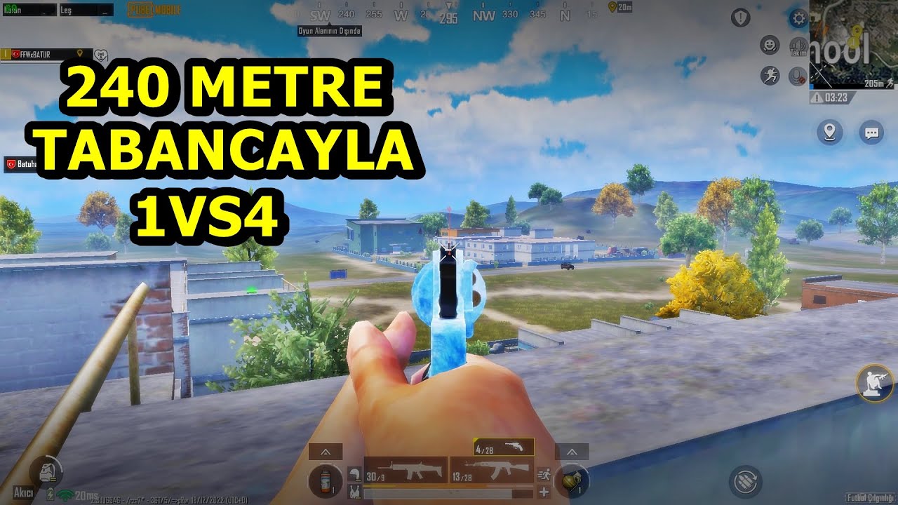 240 METREDEN TABANCAYLA 1VS4 YOK BÖYLE BİR ŞEY ! ONE MAN SQUAD PUBG MOBİLE