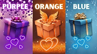 Choose your gift 🎁😱🤩 3 gift box challenge 😜😂 || purple, orange, blue #3giftbox