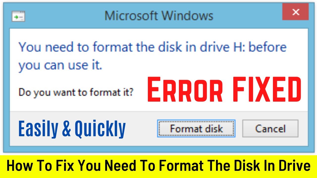 You need to format the disk in drive before you can use it