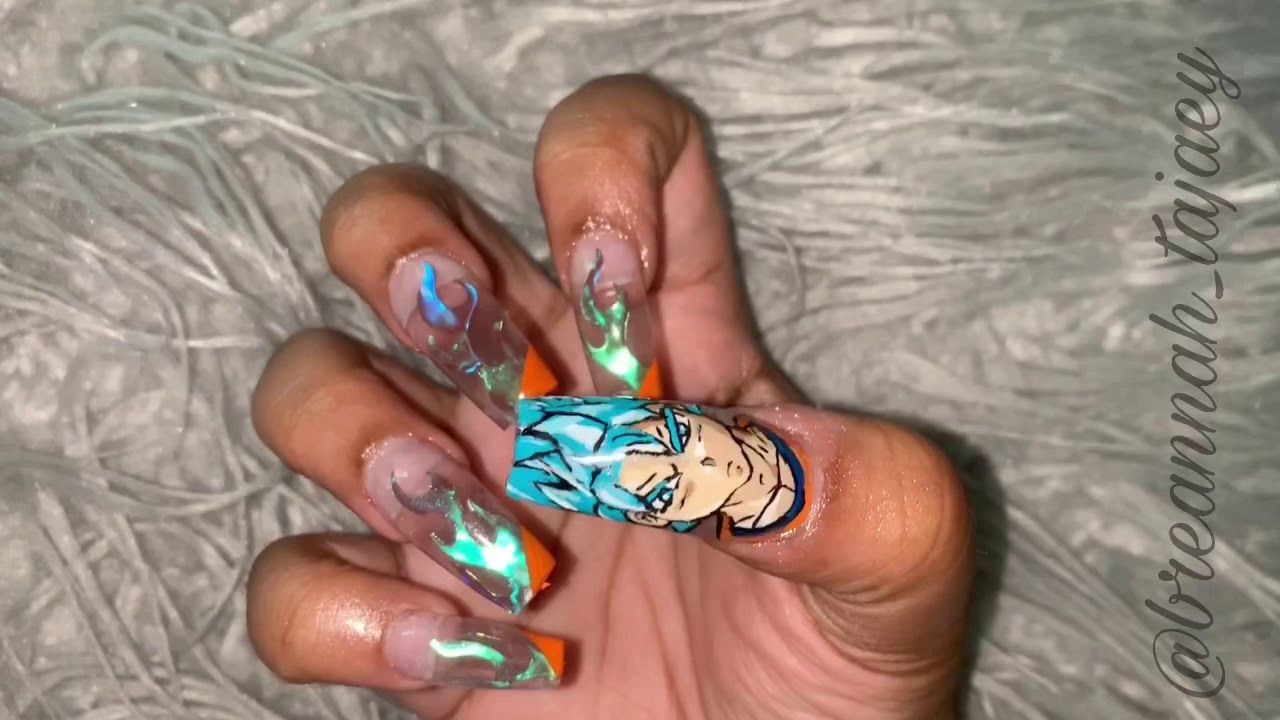 Dragon Ball Z Nail Art Time Lapse Youtube