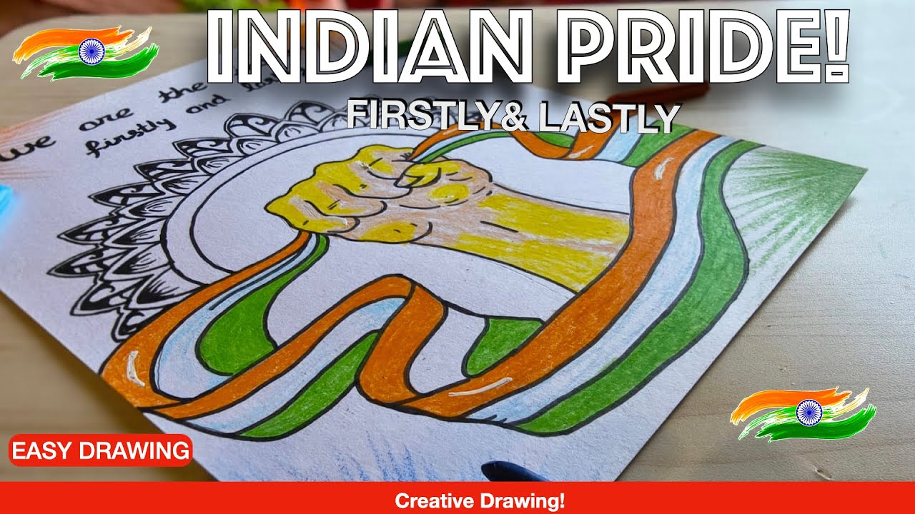 26 January Republic Day Crayons Drawing 🇮🇳 | Easy Drawing for Kids | Indian Flag Art