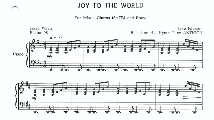 Joy to the world (arr. J.Klassen) - teaching video
