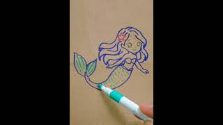 How to Draw a Cute Mermaid Easy 🧜🏼 #drawing #art #drawingtutorial #painting #sketch #artist