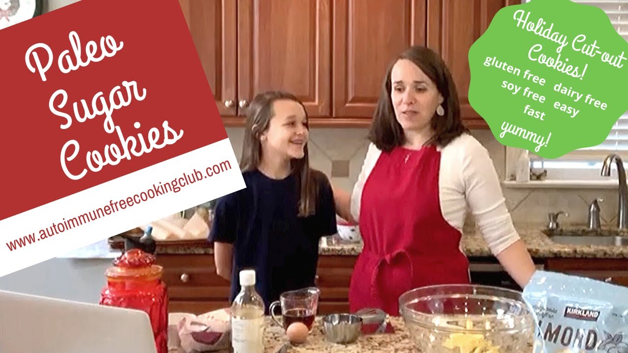 Paleo Cut-out Christmas Sugar Cookies (with a helper!) 