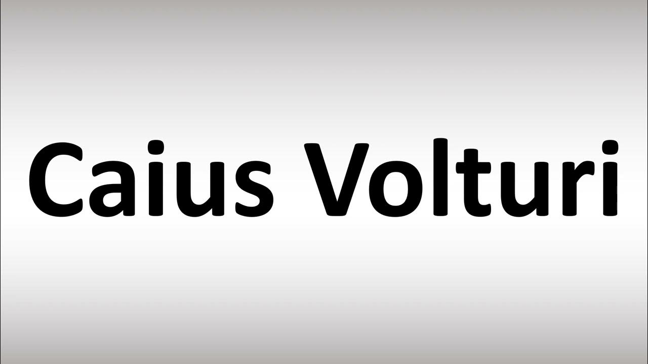 How to Pronounce Caius Volturi (Twilight) YouTube