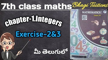 7th class maths in telugu||chapter-1 Integers||Exercise-2 &3