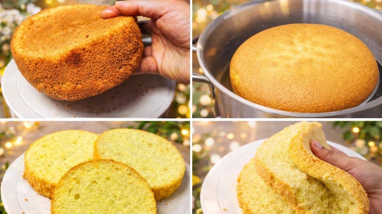 চুলায় তৈরি ২ডিমের একদম ওভেনের মতো পারফেক্ট ভেনিলা স্পঞ্জ   কেক রেসিপি 