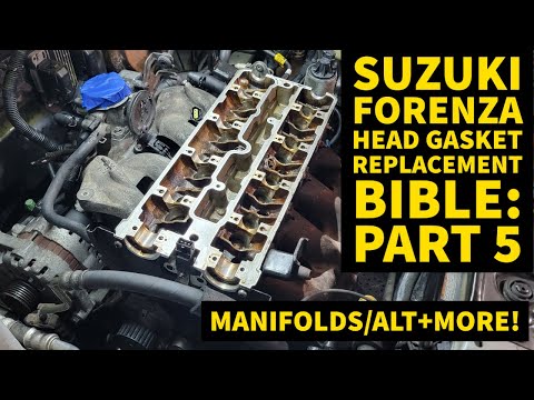 SUZUKI FORENZA HEAD GASKET REPAIR PART 5: HEAD & MANIFOLDS INSTALLED + MORE!