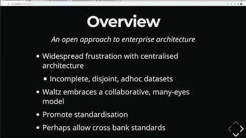 FINOS Open Source in Fintech Meetup | Introducing Waltz, an Open Enterprise Project | David Watkins