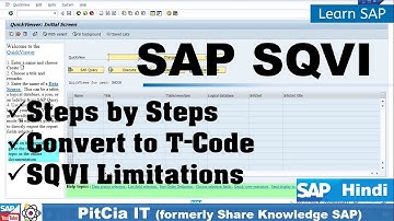 What is SAP SQVI? How does Query Report work? How to Create Report without Coding | PitCia IT