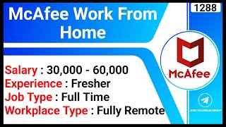 McAfee Work From Home WFH Jobs Online Earn Money Job Data Governance Analyst Jobs