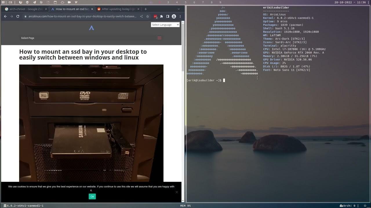 ArcoLinux 3067 Loading linux kernel 452 out of range pointer archchroot and fix your system