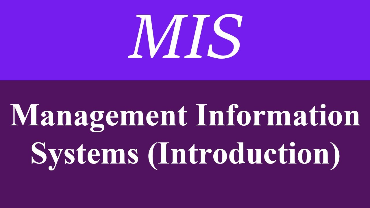 ระบบ mis คือ อะไร  Update  Management Information System MIS tutorial lecture