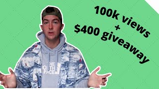 100k Views Update and $400 Giveaway!! by The College Hustle 205 views 3 years ago 1 minute, 23 seconds