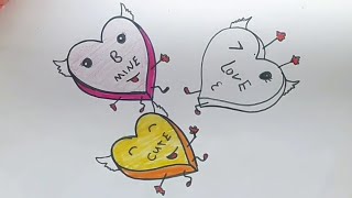 هيا نرسم بطاقات عيد الحب  للأطفال  (تعليم الرسم للأطفال )