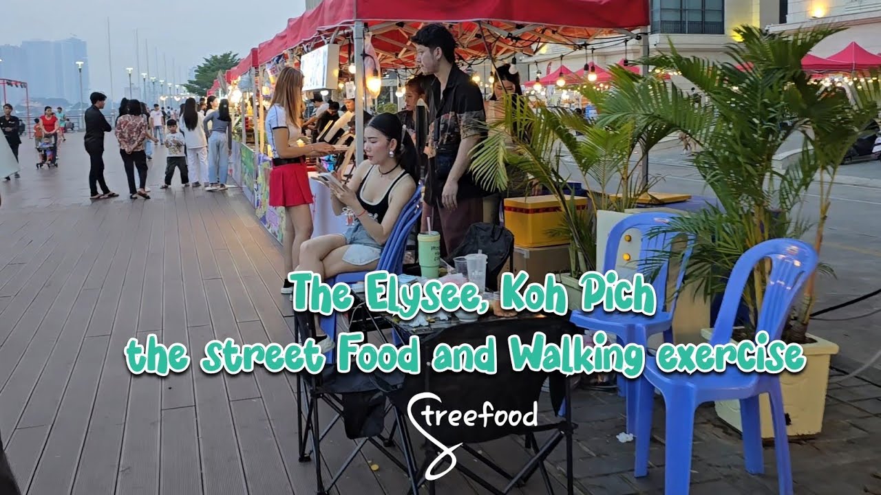 Street food, The Elysee, Koh pich, [Walk street and Food, 4K60fps]